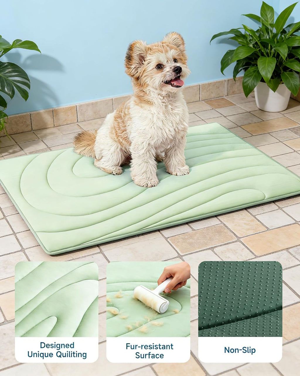 Cooling Mat for Dogs, 36"x23" Self-Cooling Dog Bed, Small & Medium, Green