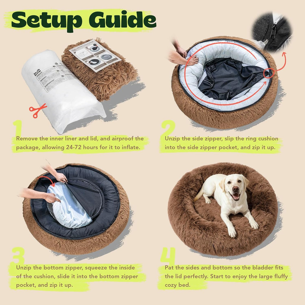 Memory Foam Orthopedic XXXL Dog Beds for Extra Large Size Dog,54 Inch,Camel
