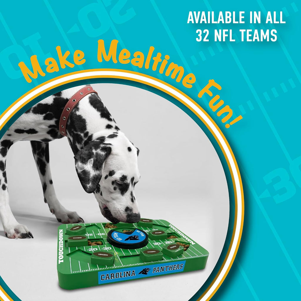 Pets First NFL Carolina Panthers Large Puzzle Toy for Dogs, Slow Feeder Board for Pets, New Bigger Size, Interactive Doggie Treat Toy