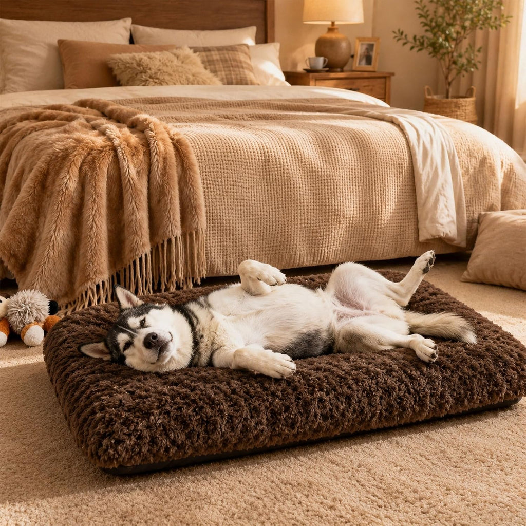 Dog Bed Large Size, Plush Washable Pet Bed Mat, Dog Crate Bed 41"x27"