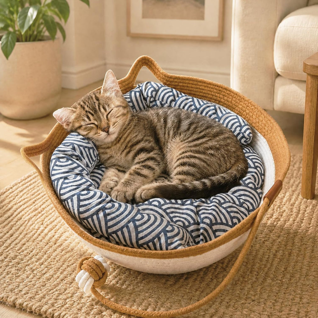 Stimuli Handwoven Cat Basket,Instinct Basket for Cats Basket Bed,Cat Bed