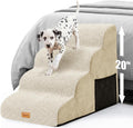 Topmart High Density Foam Dog Stairs 4 Tiers,Extra Wide Deep Pet Steps