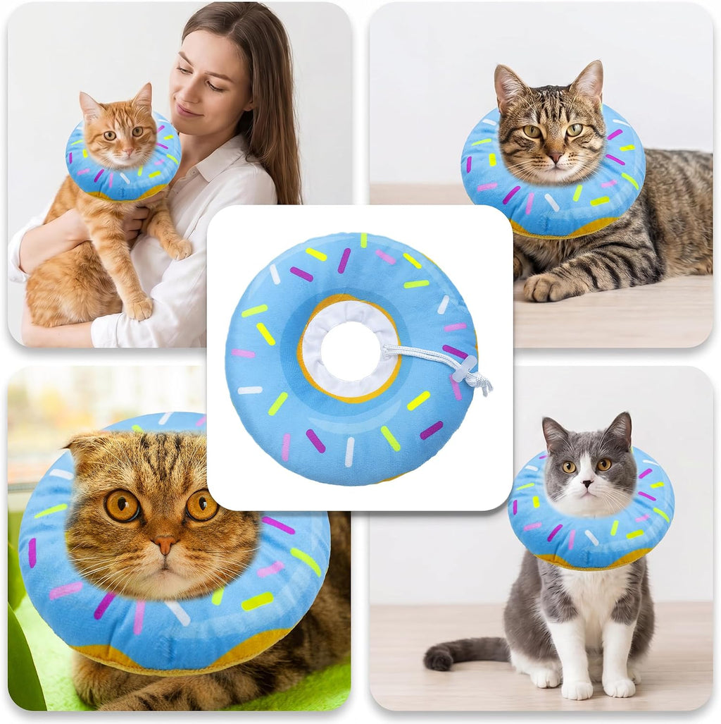 Cat Cone Collar Soft, Adjustable Cat Recovery Cone (Blue, M)
