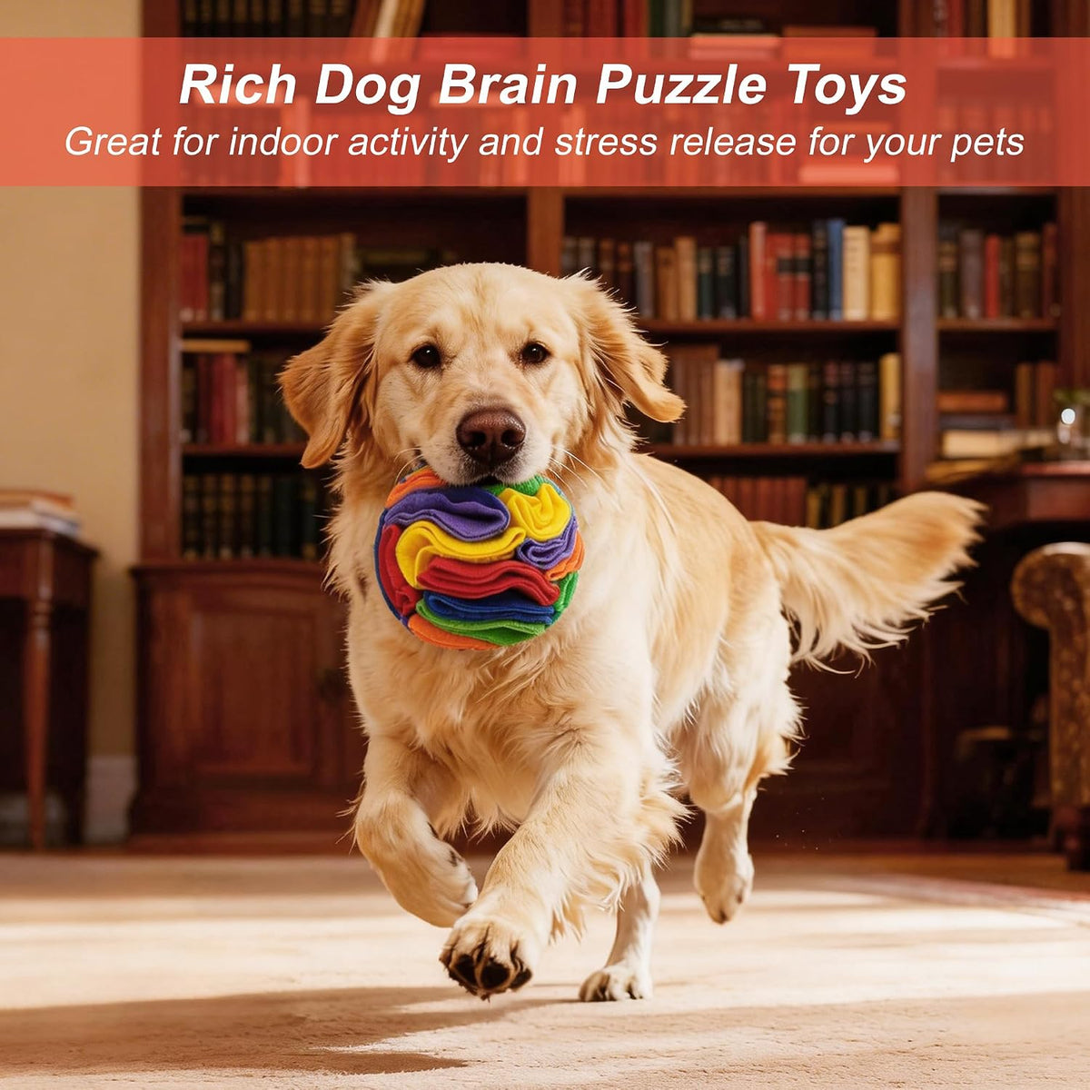Snuffle Ball for Dogs, Interactive Dog Toys, Rainbow, Small