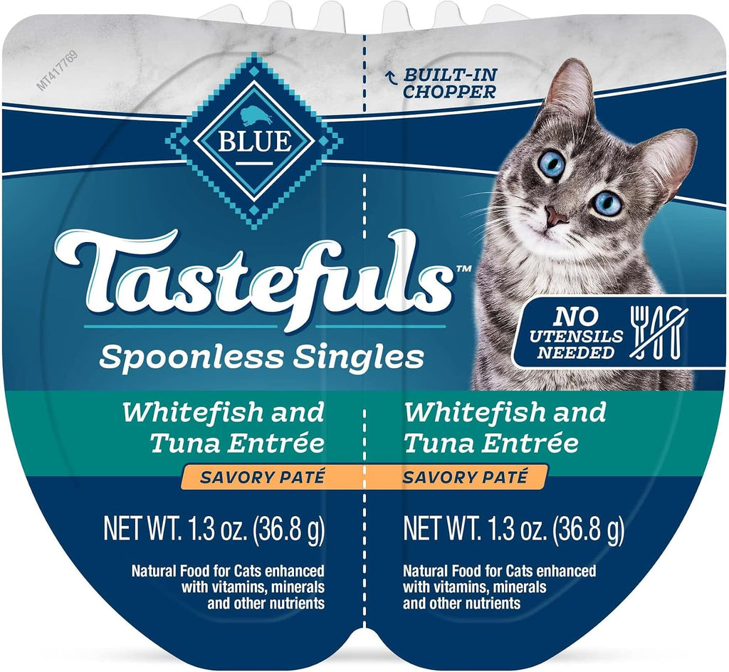 Blue Buffalo Tastefuls Whitefish & Tuna Spoonless Singles, 2.6 oz, 24 ct