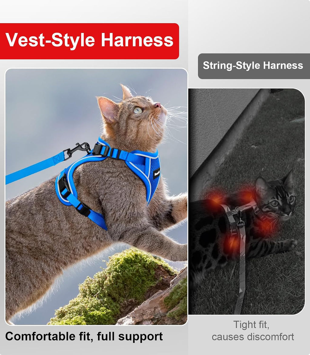 Cat Harness and Leash for Walking Escape Proof Soft Adjustable Cat Leash