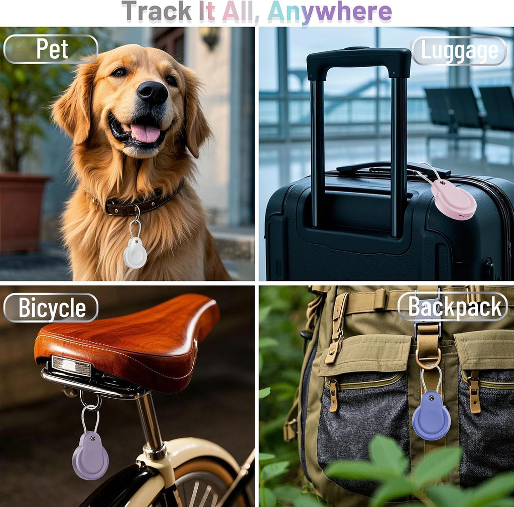 Airtag Holder, IPX8 Waterproof Keychain, Airtags Holder for Apple Airtag Keyring with Wire Cable, Anti-Scratch GPS Case, Airtag Case for Key, Kids, Luggage, Backpacks, Pet Collar, 5 Pack