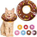 Seyezo Cat Cone Collar Soft, Adjustable Cat Recovery Collars, Donut Brown S