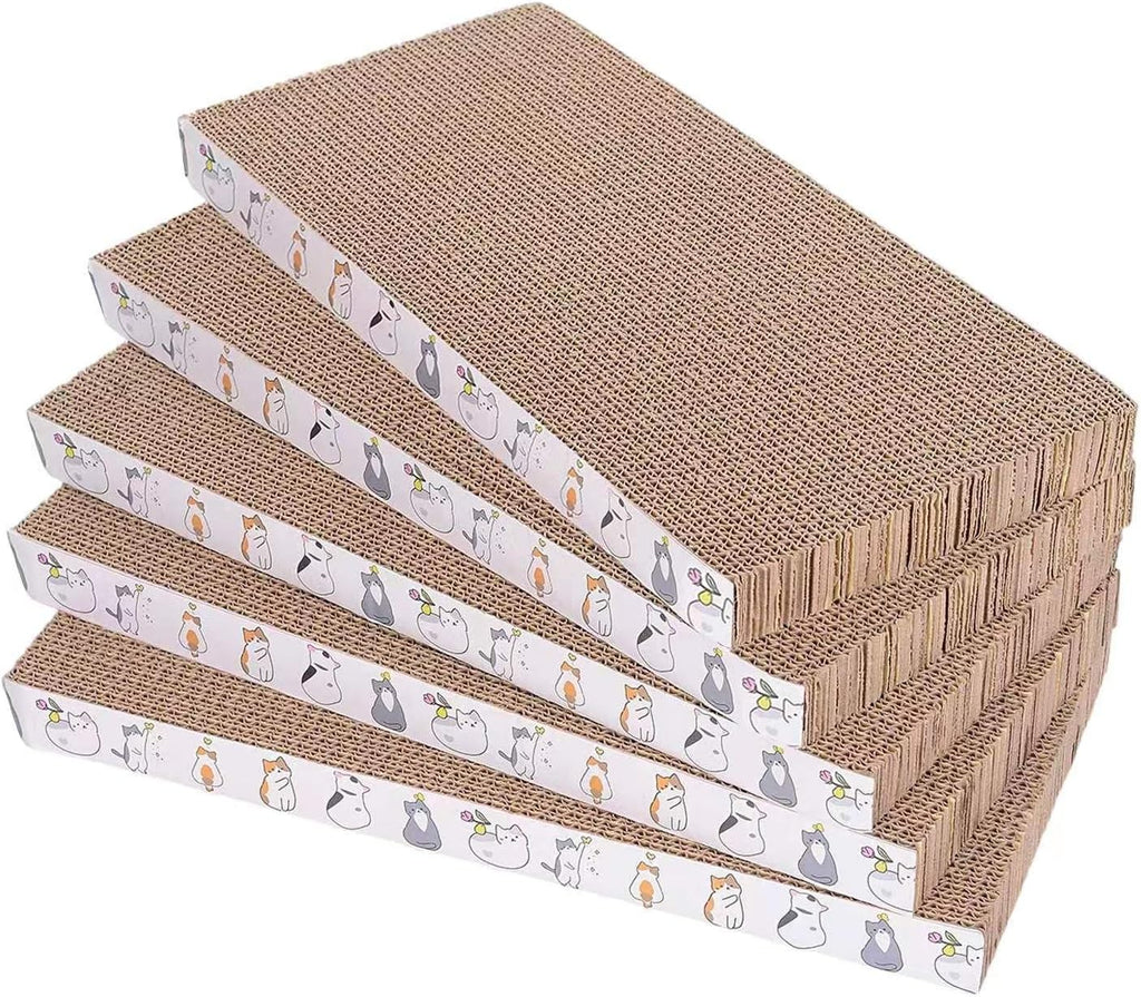 5 Packs cat Scratcher Toys Reversible Scratching Post Board for Indoor Cats Cardboard pad Sleep Play and Grind Claws