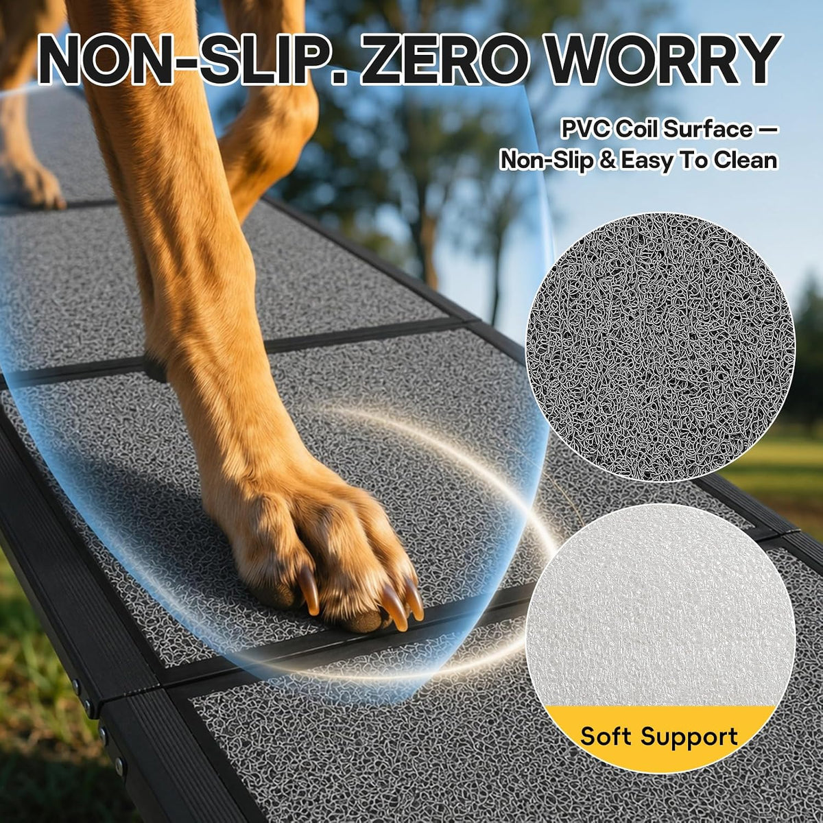 Dog Ramp for Large Dogs, 67" L x 17" W Lightweight Foldable Pet Ramp