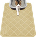 Conlun Cat Litter Mat Litter Trapping Mat, Premium Durable PVC Grid Mesh with Scatter Control, Non-Slip, Less Waste Cat Litter Box Mat, Soft on Kitty’s Paws, Urine Waterproof, 24" x 17" Beige