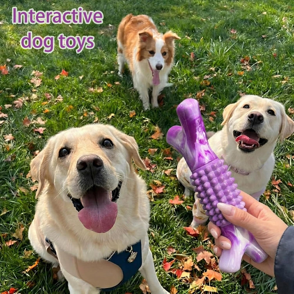 Dog Toys for Aggressive Chewers, Tough Stick Chew Bone | Durable Rubber & Nylon Dog Bones, Indestructible Dog doys for Medium,Large Dogs,Beef Flavor