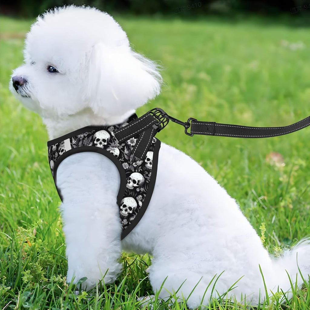 MUKIO Floral Sugar Skull No Pull Dog Harness Vest