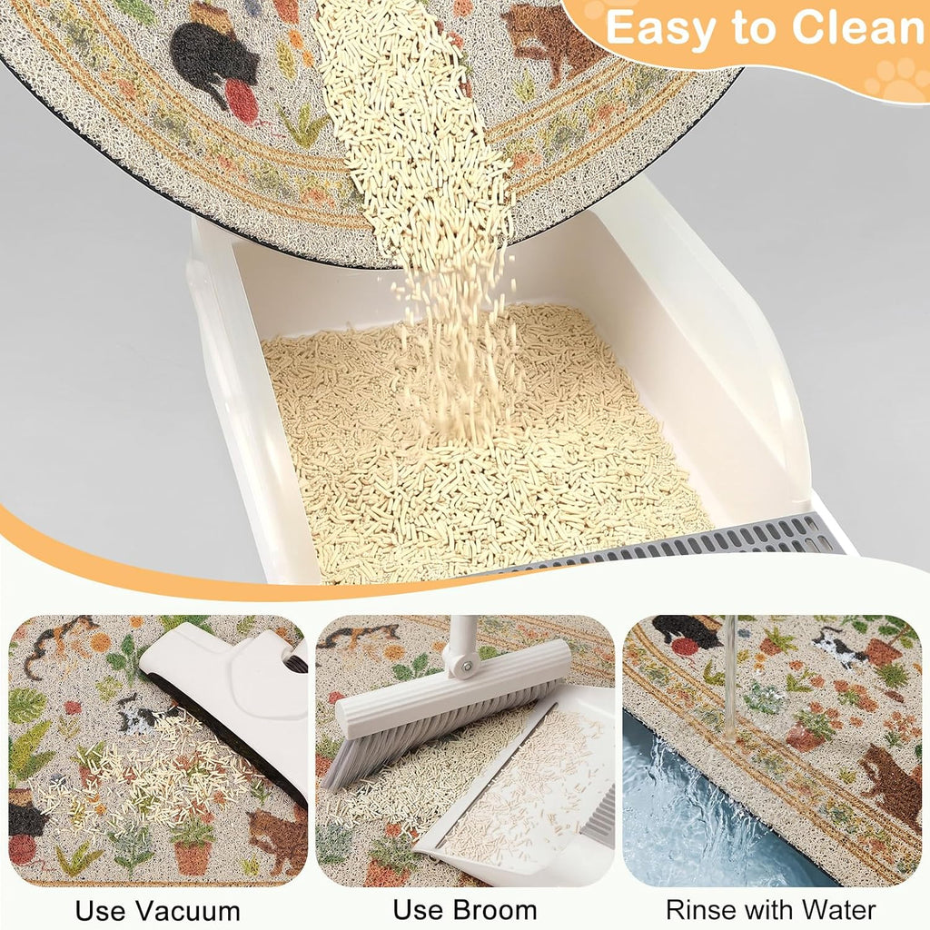 Bienbee Cat Litter Mat, 24" x 15" Dense Trapping Mesh for Litter Boxes