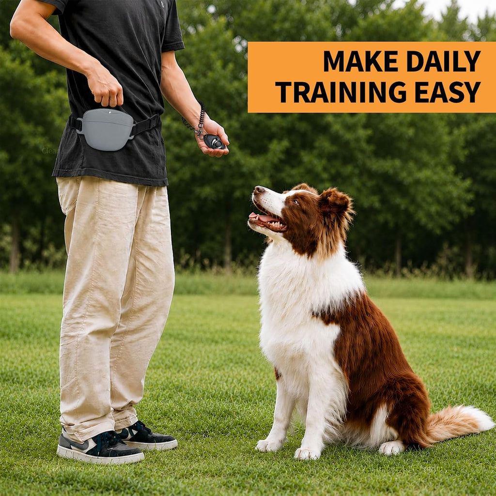 Silicone Dog Treat Pouch with Training Clicker