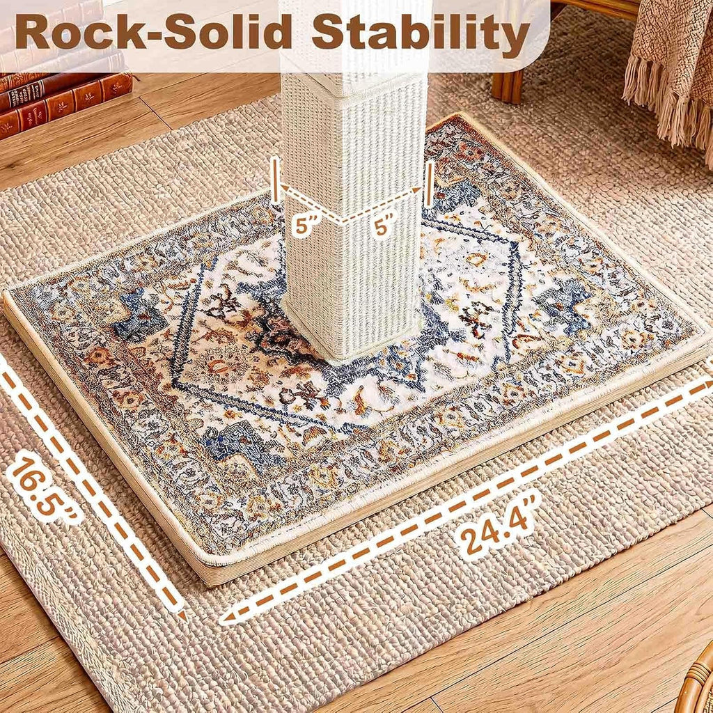 Tall Cat Scratching Post for Indoor Cats Adults with Carpet, White