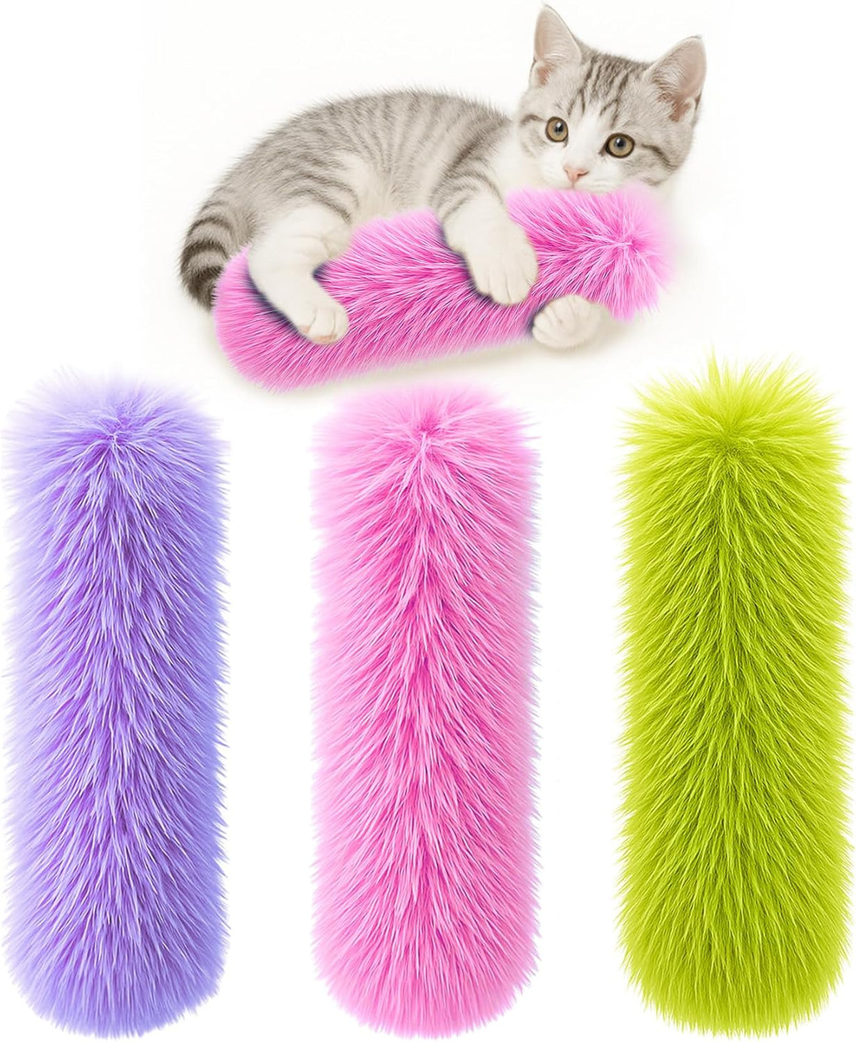 Cat Toys, 3 Pack Crinkle Catnip Pillow Toys for Indoor Cats