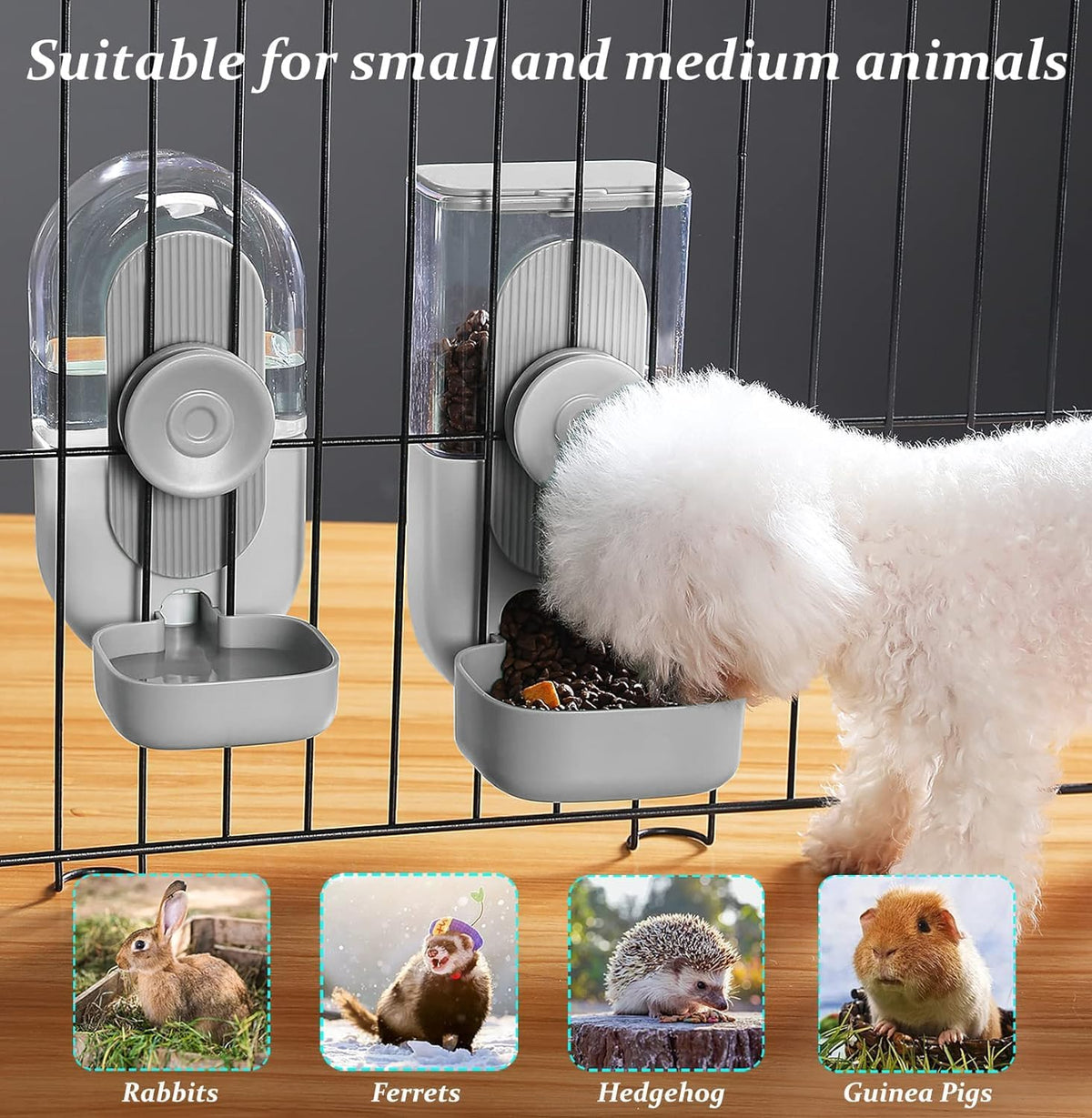 Kenond 35oz Rabbit Feeder,Bunny Water Dispenser,Pet Water Bottle for Cage
