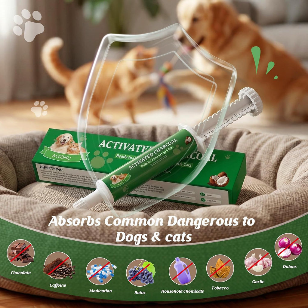Aclohu Pawmergency Activated Charcoal for Dogs | Pet Poison Emergency Kit