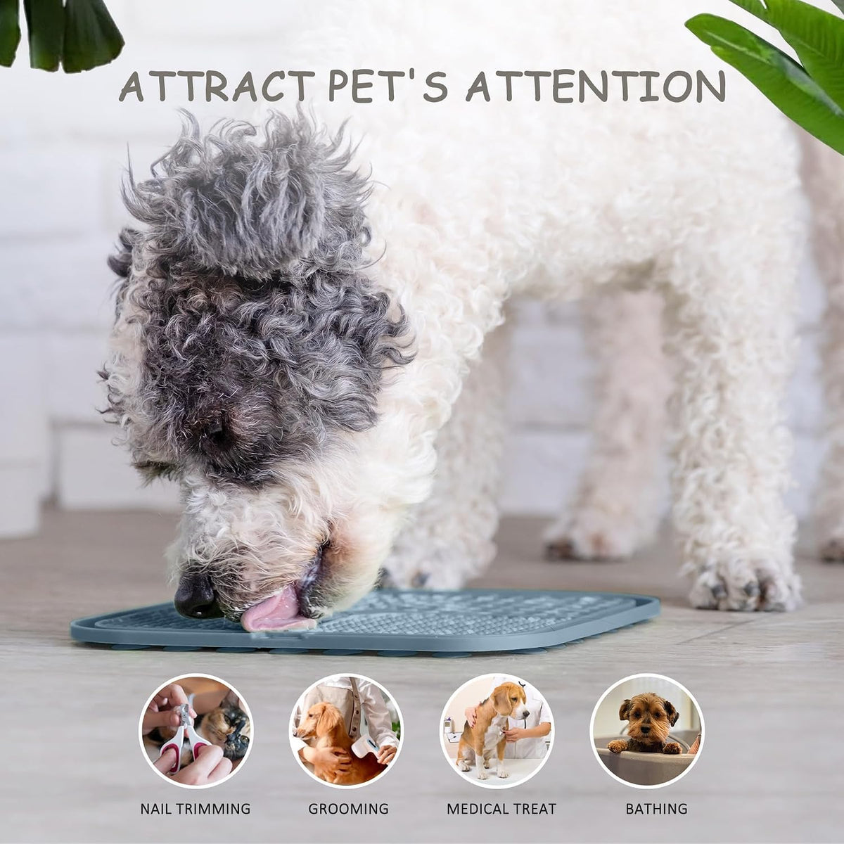 ChefAide 2 Pack Lick Mat for Dogs, Cats & Puppies with Suction Cups