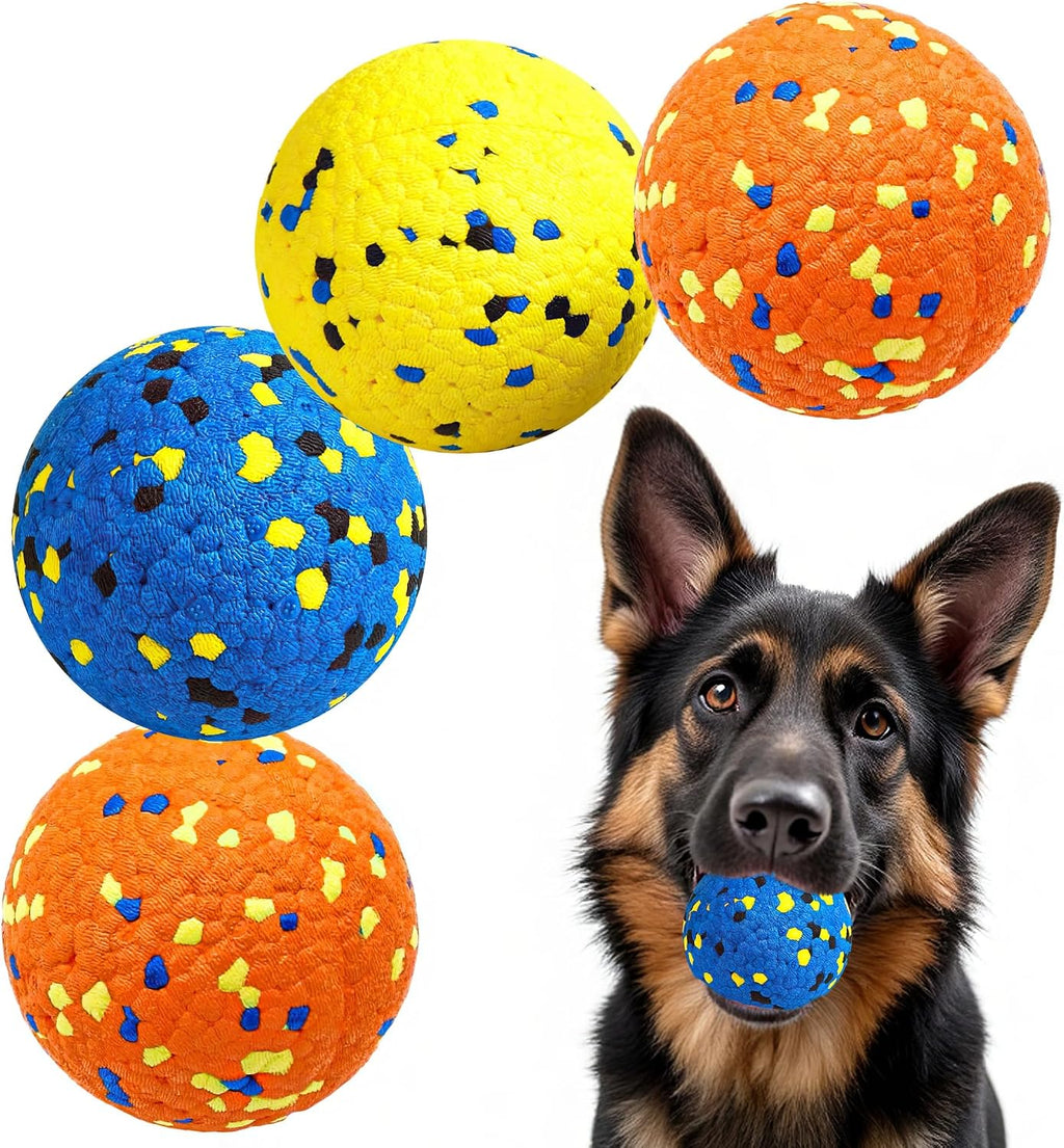 Kimee Dog Balls Tennis Balls for Aggressive Chewers, ETPU Balls 4 Pcs 2.75" | Indestructible Dog Chew Toys Tennis Balls High Bouncy Floating Dog Water Balls Fetch Toys for Small Medium Large Puppies