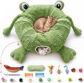 Cat Tunnel Bed with 20 Cat Toys,Kitten Toys for Indoor Kittens,Green