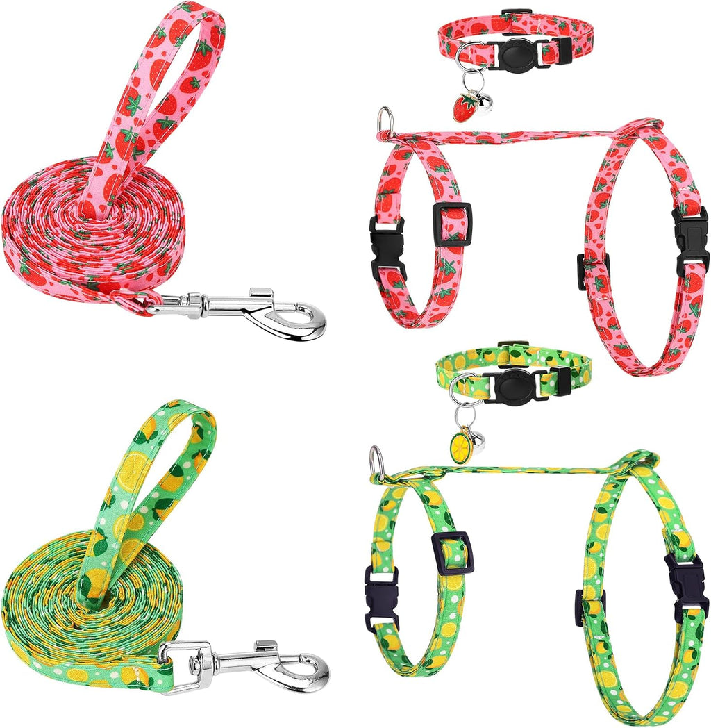 2 Pack Cat Harness and Leash Escape Proof Adjustable Cat Harness with Leash