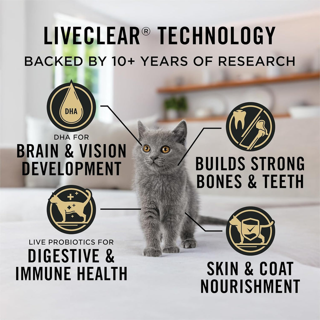 Purina Pro Plan LiveClear Dry Kitten Food, Chicken & Rice, 5.5 lb Bag