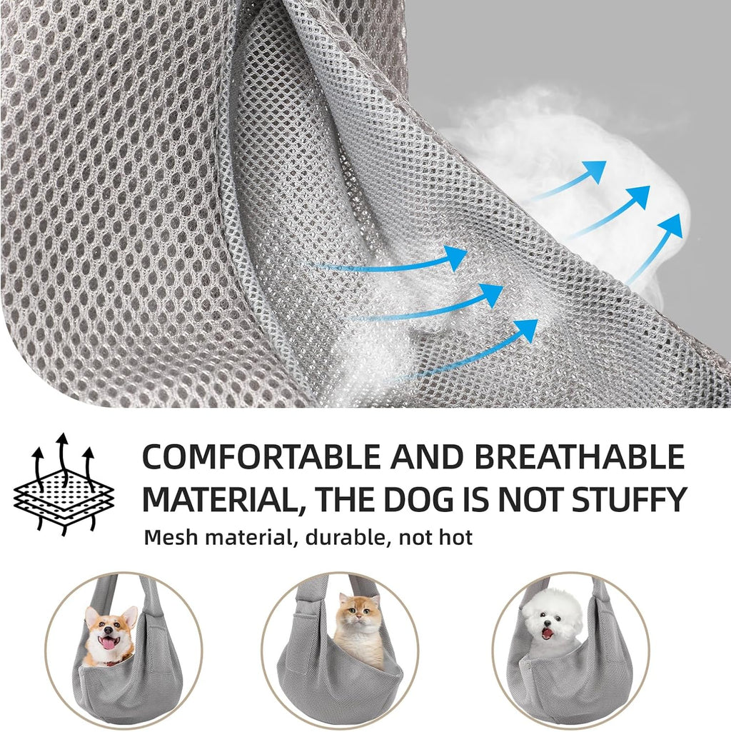 Dog and Cats Carrier Sling, Breathable Puppy Small Pet Carrier with Pocke