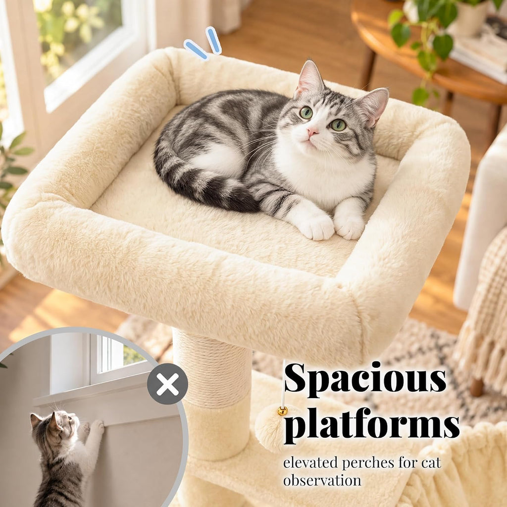 Hey-brother Cat Tree, Multi-Level Sisal Covered Scratching Posts, MPJ050M