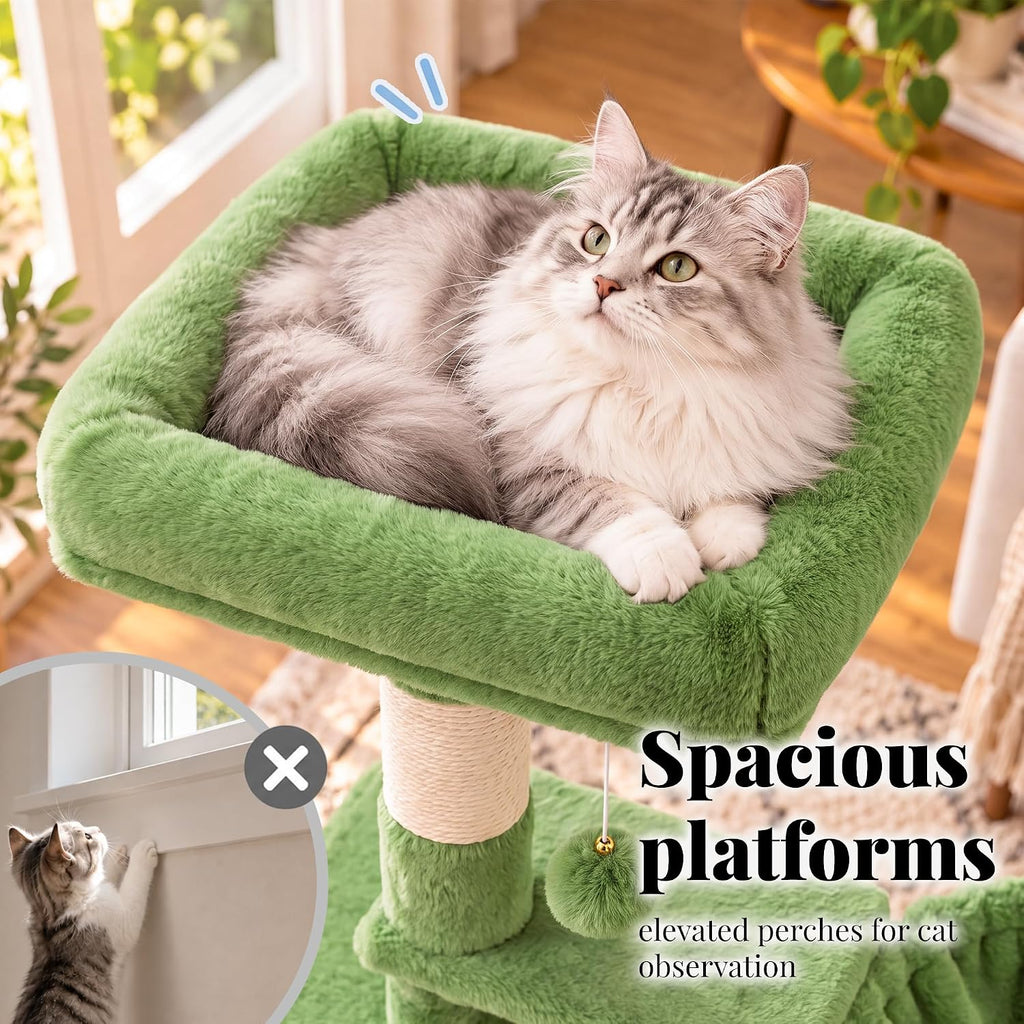 Hey-brother Cat Tree, Multi-Level Sisal Covered Scratching Posts, MPJ050GR