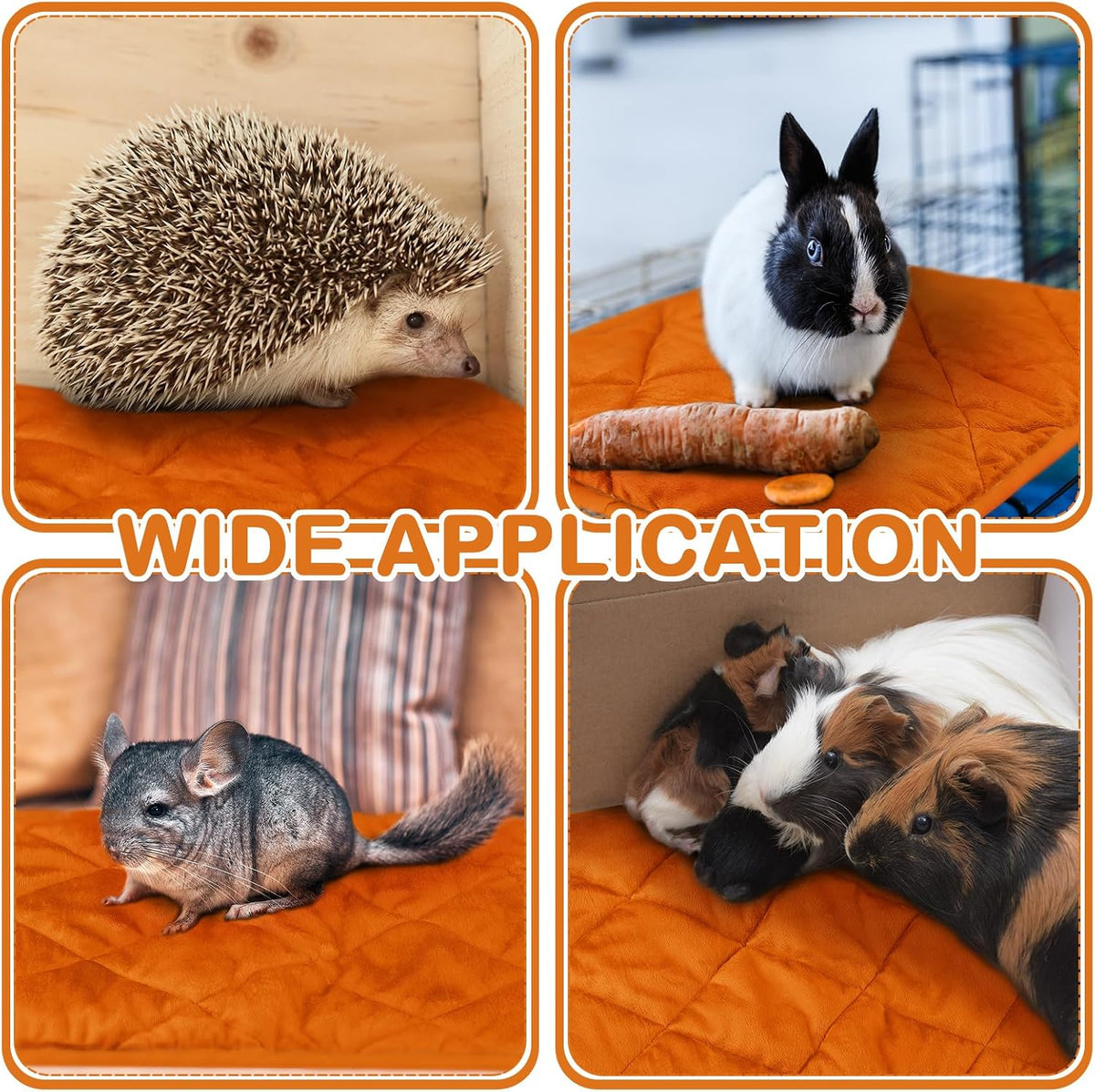 4 Pack Self Heating Cat Pad Self Warming Dog Mat, 18 x 24 Inch, Orange
