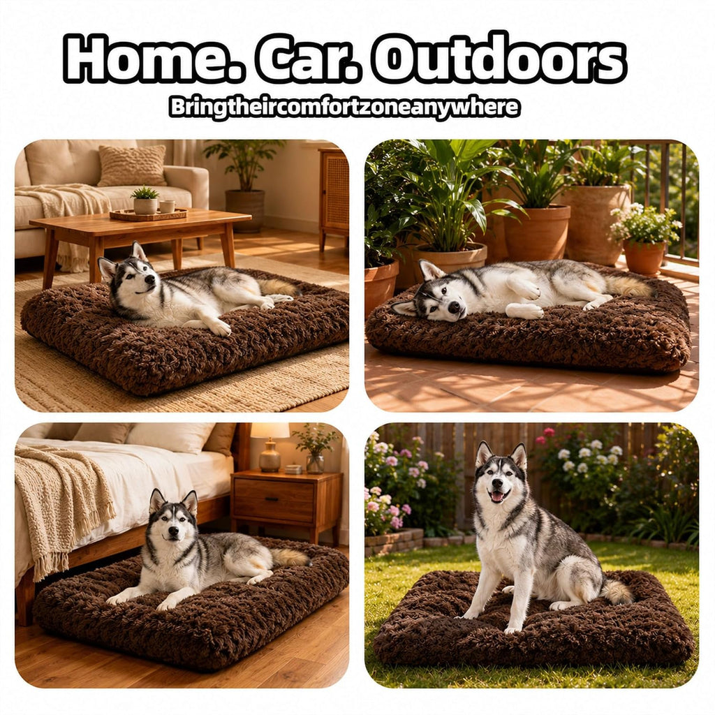 Dog Bed Large Size, Plush Washable Pet Bed Mat, Dog Crate Bed 41"x27"