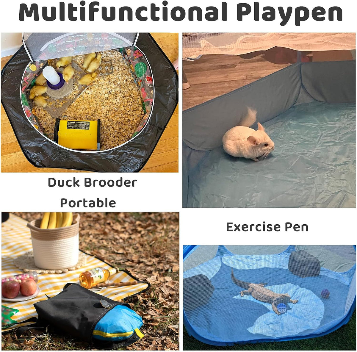 Amakunft Small Animal Pop-Up Playpen with Mesh Cover, 47'' x 23.6'' x 15'' Chicken Brooder Box, Play Pen Indoor Outdoor for Guinea Pigs, Bunny, Rabbits, Kittens