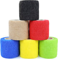 Self Adhesive Bandage Wrap Animal Cohesive Bandage Self Adherent Wrap First Aid Tape for Dogs Cats Horses Birds & Wrist Healing Ankle Sprain (2 Inch Mixed Pure A 6 Rolls)