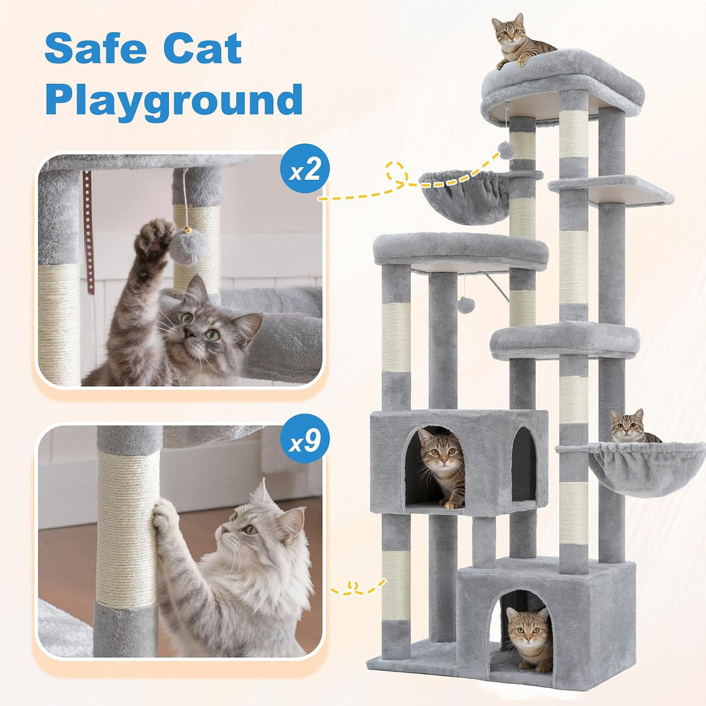 Hey-brother Cat Tree Tower with Tiered Padded Platforms, Condos, MPJ084W