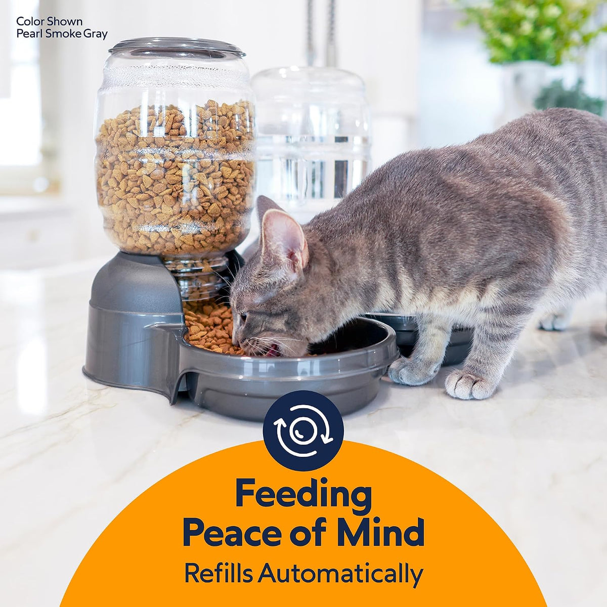 Petmate Replendish Waterer and Feeder Set, 0.5 Gallon Water, 2lbs Food