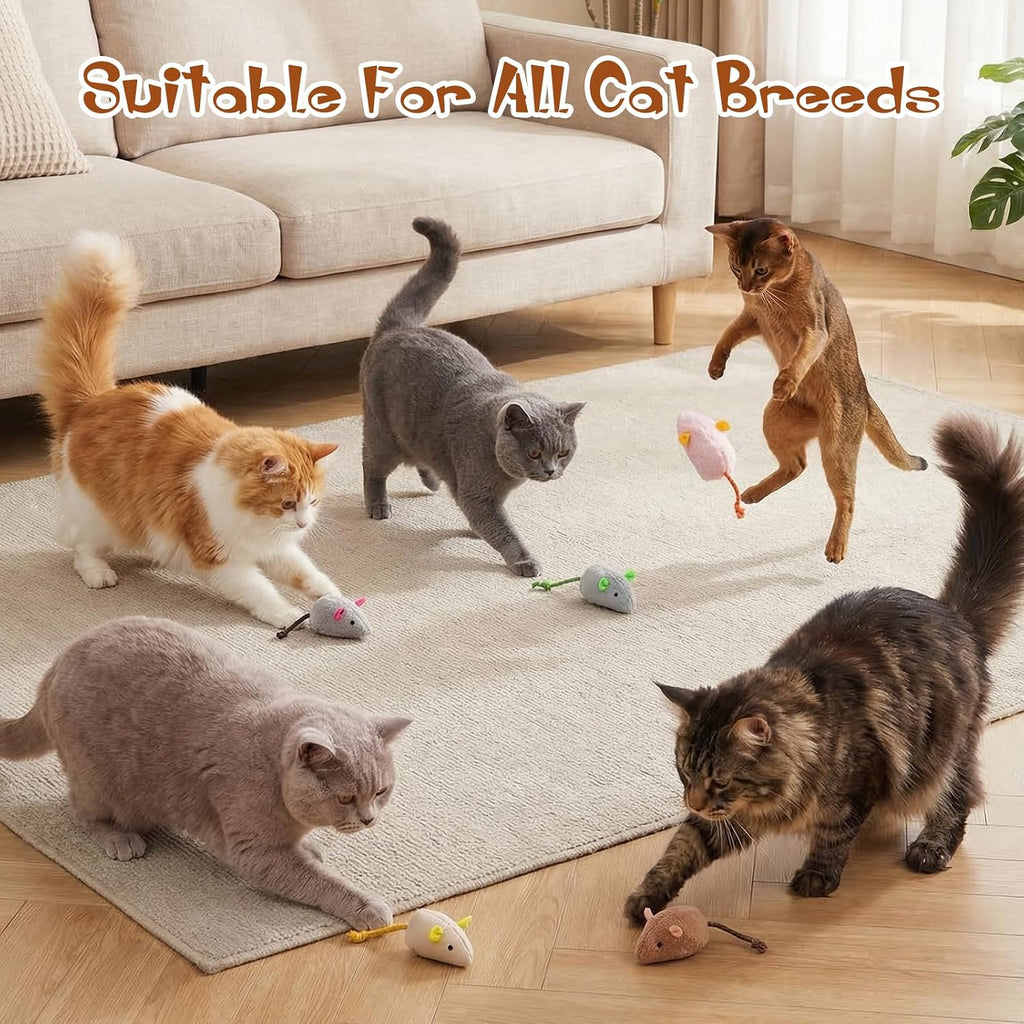 NAHSHON 15PCS Cat Mouse Toys Prefilled Catnip