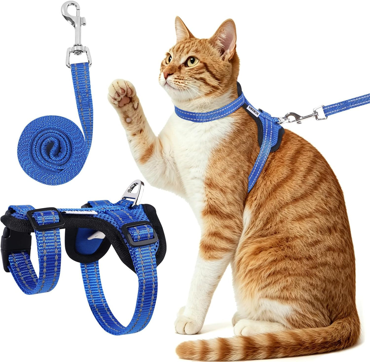 Cat Harness and Leash Set Escape Proof Kitten Kitty Puppy Vest Blue