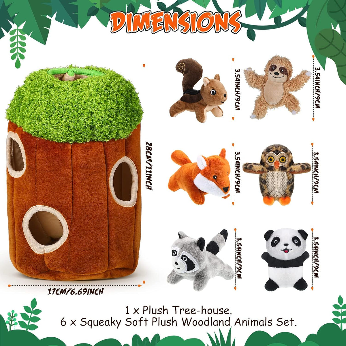 Skylety 7 Pieces Hide and Seek Dog Toys, Cute, Medium