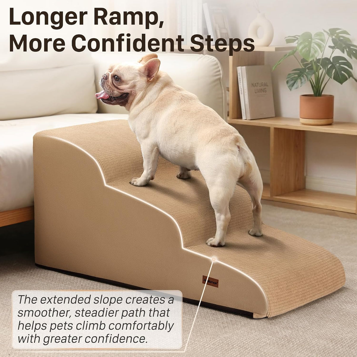 Aodisman Dog Ramp for Small & Medium Dogs, 16" H Pet Stairs for Couch & Bed