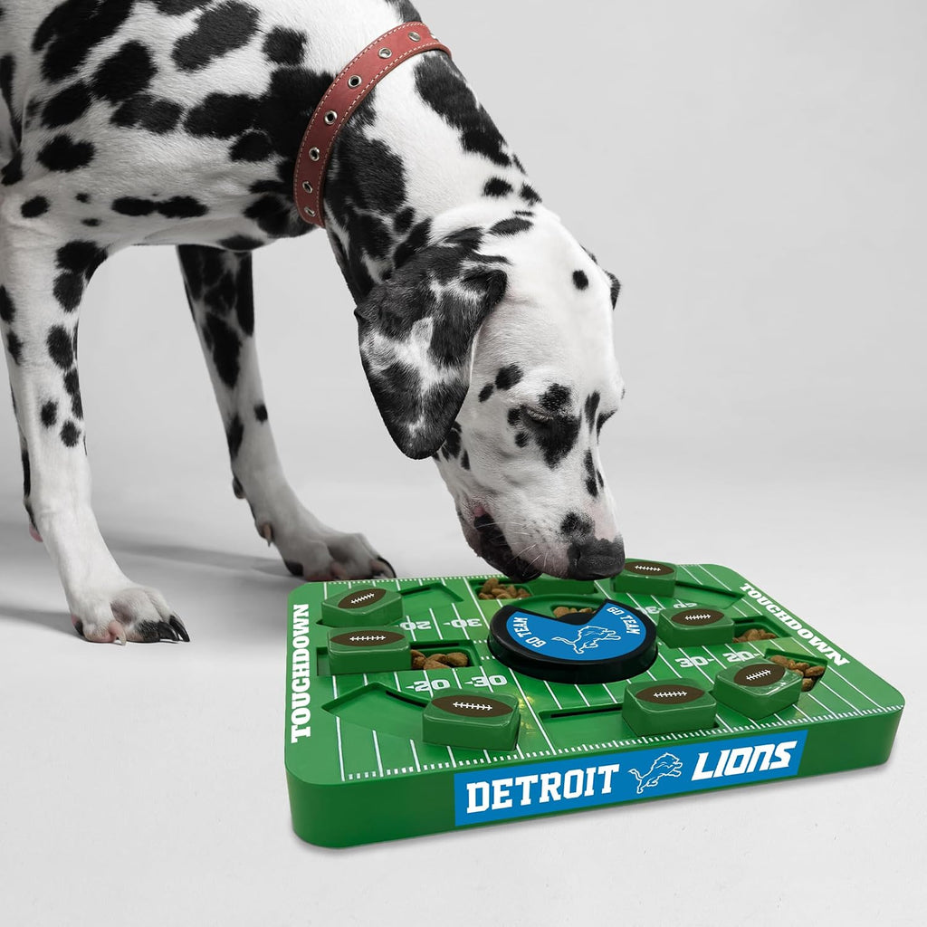 Pets First NFL Detroit Lions Large Puzzle Toy for Dogs, Slow Feeder Board for Pets, New Bigger Size, Interactive Doggie Treat Toy