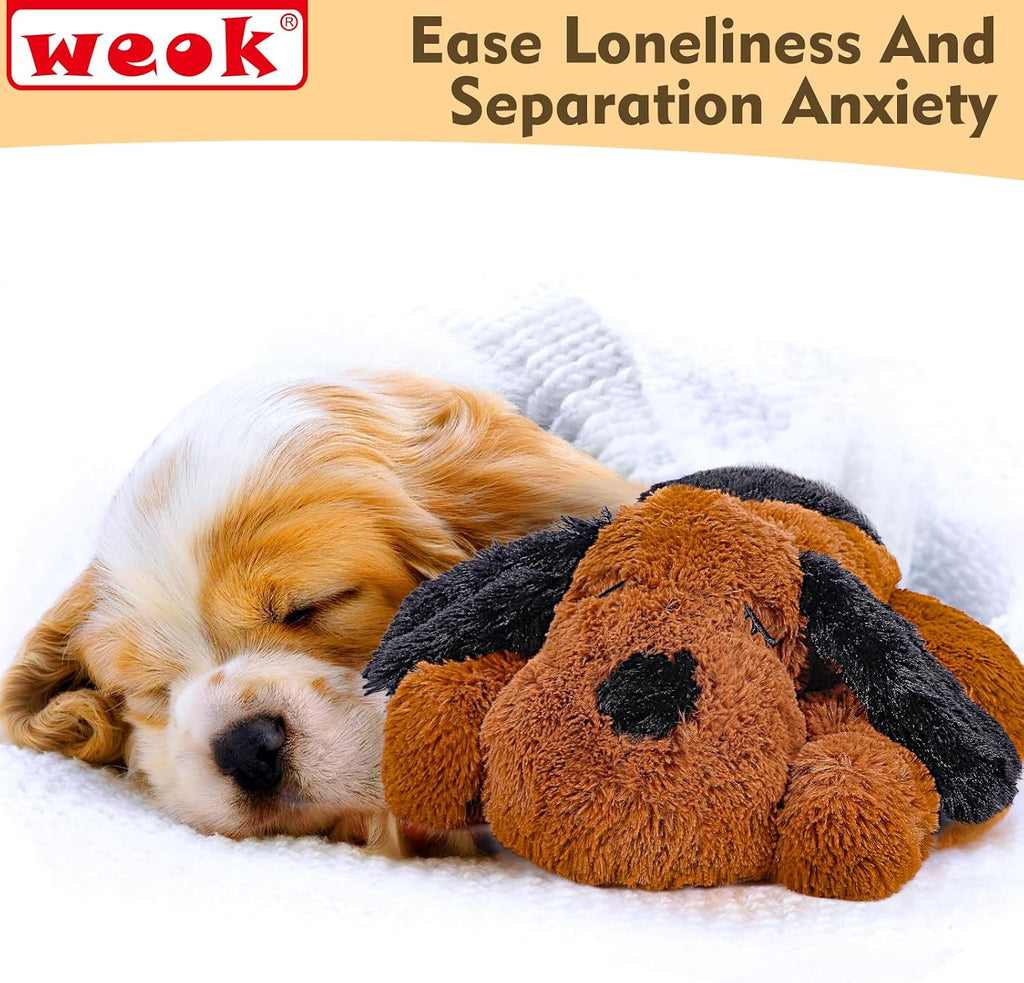 WEOK Heartbeat Puppy for Dogs, Helps for Anxiety Relief and Calming, Stuffed Animal Anxiety Calming Behavioral Puppy Heartbeat Toy Sleep aid for Cats Pets（for Small Breeds）