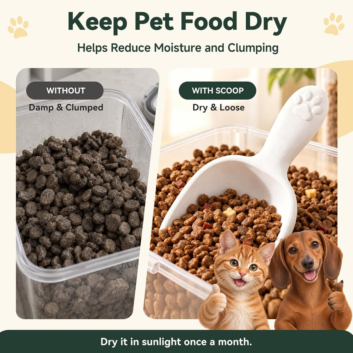 Diatom Drying Scoop 1/4 Cup for Pet Food