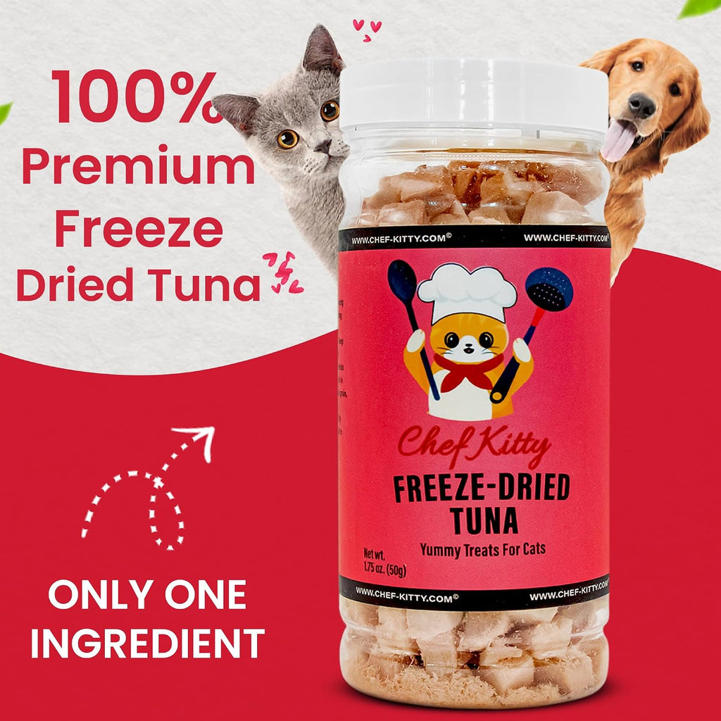 Wild Caught Freeze Dried Tuna Cat & Dog Treats, Omega-3, 1.75oz