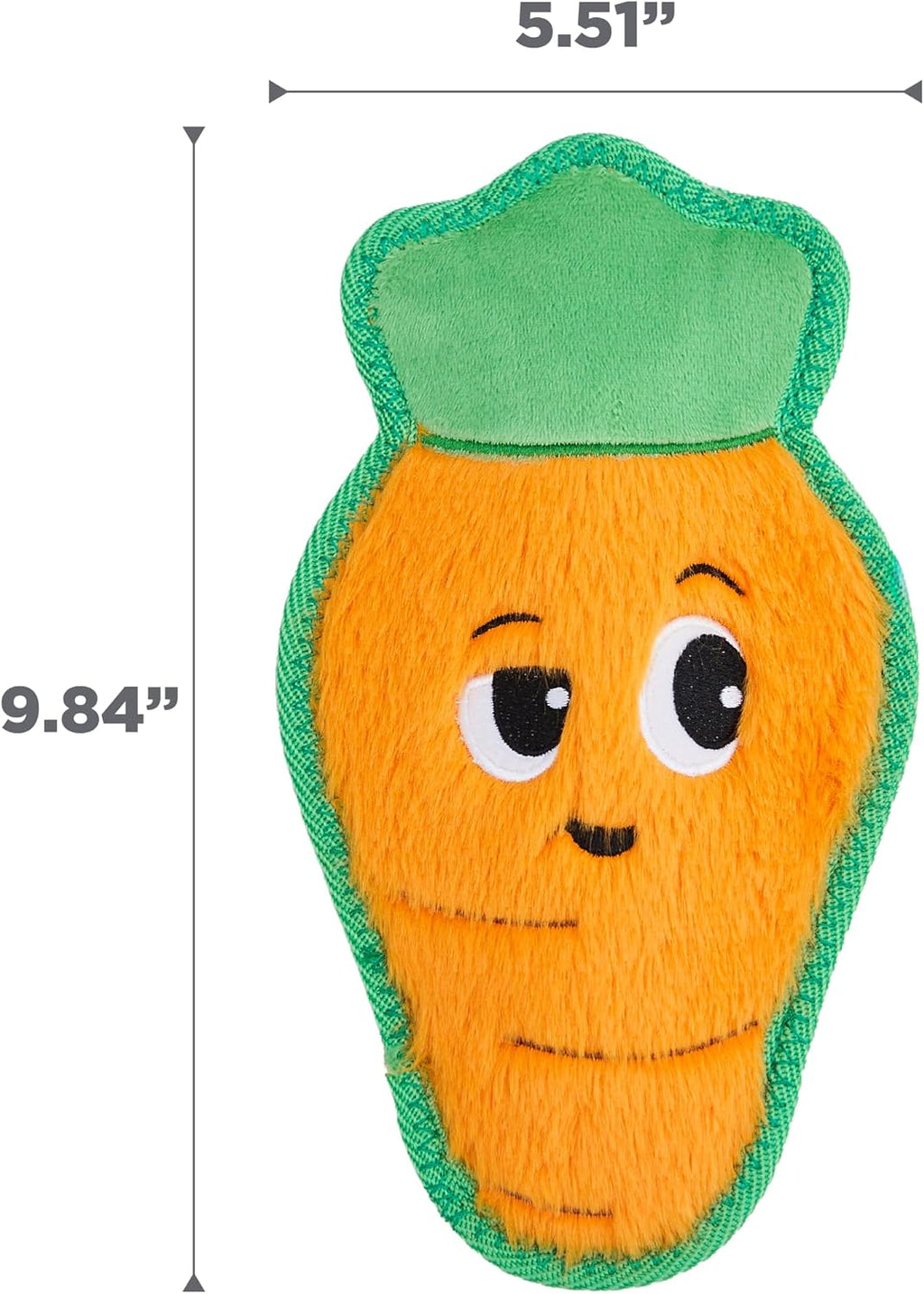 Outward Hound Tough Skinz Durable Chew Plush Squeaky Dog Toy, Carrot, 9.8" | 4 Tough Layers, Triple Stitched Seams, No Stuffing, Less Mess, Jumbo Squeaker, Fetch & Toss, Tough Chewers, Dogs & Puppies