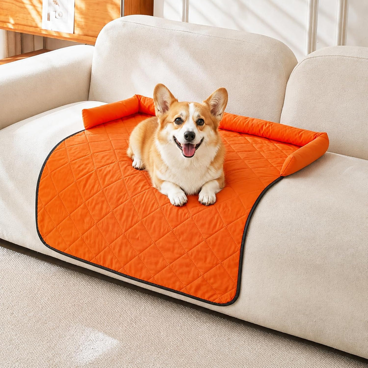 Cooling Dog Bed Mats with Neck & Head Support, 35.43 x31.5 inch Orange