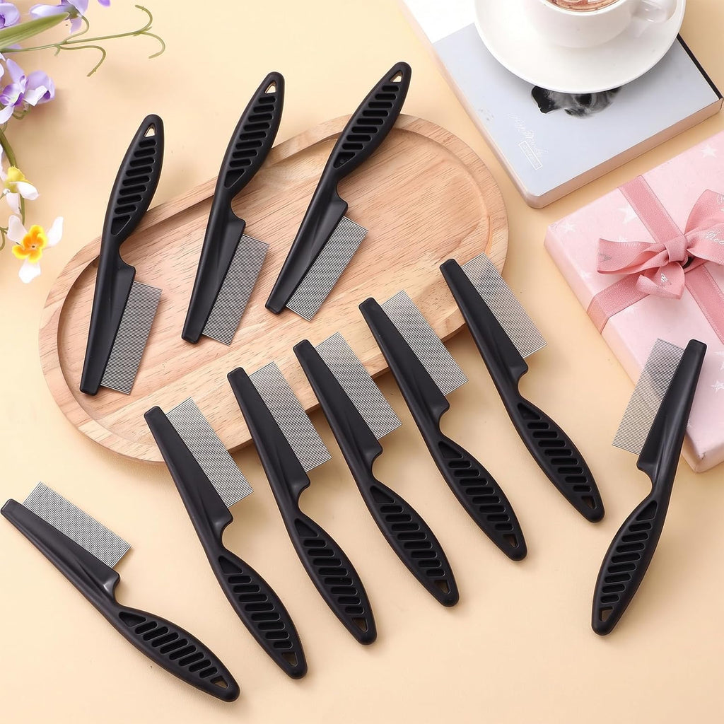 Nuogo 10 Pcs Metal Flea Comb for Dogs Cats Multi Pack, Black, 1 Sizes
