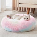 Western Home Calming Donut Cat Bed Small Dog Bed Washable,20" Rainbow