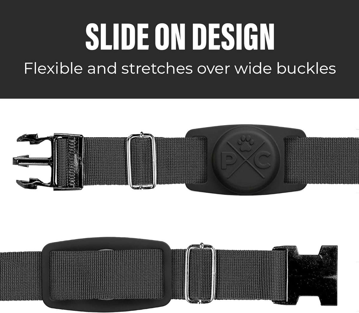 Pup Culture AirTag Dog Collar Holder, Extra-Durable, Lightweight, and Protective AirTag Case for Dog Collar